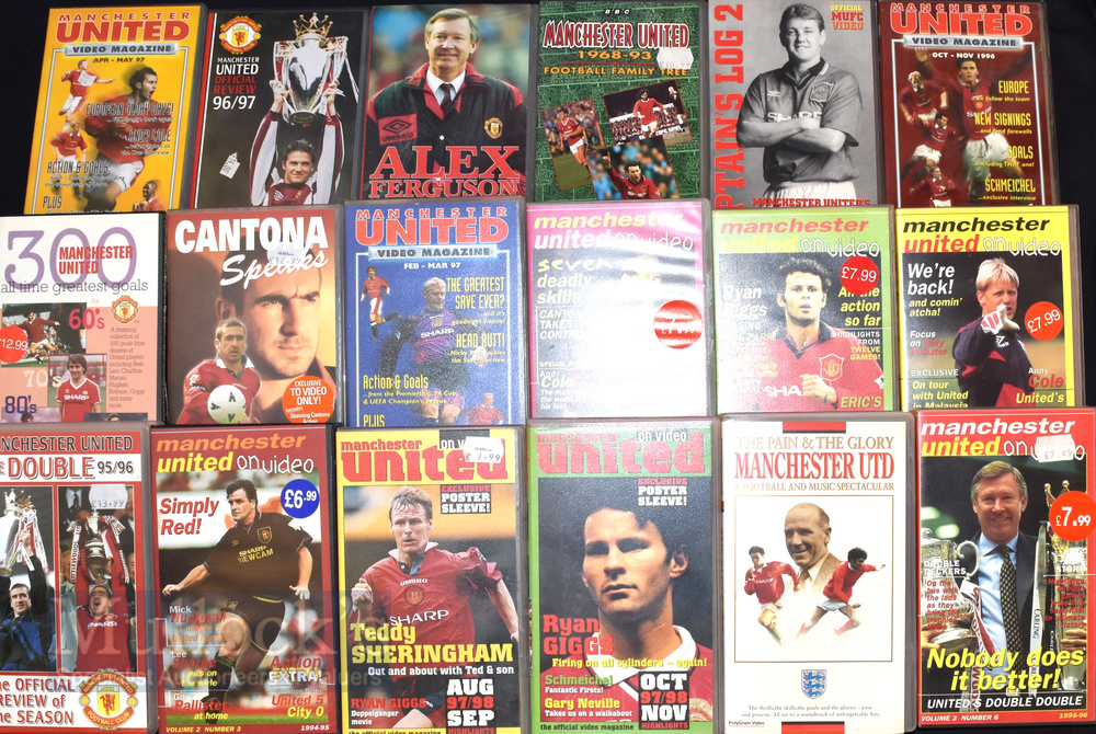 Collection of Manchester United VHS videos to include many official videos through the 1990s also ‘