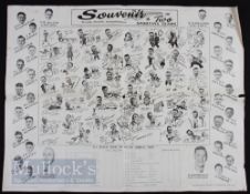 Rare 1949 All Blacks’ South Africa Rugby Tour Poster: Superb large ‘animated’ caricature record of