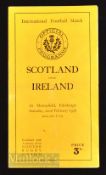 1936 Scotland v Ireland Rugby Programme: 10-4 win for the visitors, standard format, staple