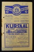 1935/36 Southend Utd v Crystal Palace Div 3 (S) football match programme dated 4 September, rusty