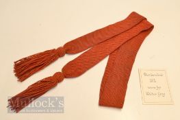 Rare 1871 Manchester Football (Rugby) Club Member’s Sash - issued to Walter Greg comprising