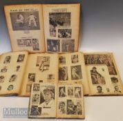 Pre-war scrapbooks featuring newspaper cricket articles/photos 1933/34, 1935-1937, 1937/38 plus a