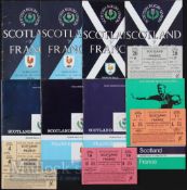 Scotland v France Rugby Programmes/Tickets (12): The home issues v the French from 1956-1970