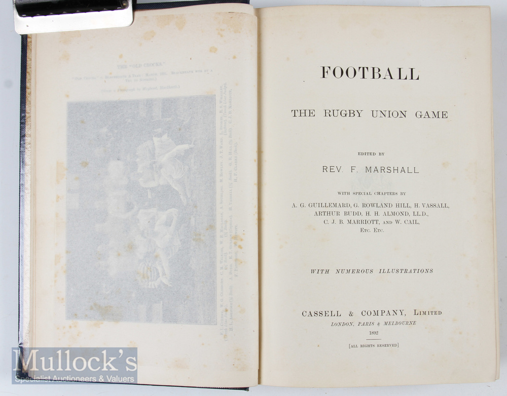 Rev Marshall Famous Rugby Book: Beautifully preserved 1st Edition of the indispensable Rev Frank’s - Image 2 of 2