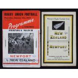 1954 Newport v New Zealand Rugby programmes (2): Nice pair, the official and (rarer!) pirate