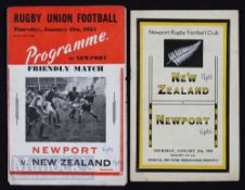 1954 Newport v New Zealand Rugby programmes (2): Nice pair, the official and (rarer!) pirate