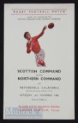 1943 Scarce Scottish Command v Northern Command Rugby Programme: Fine teams at Galashiels in