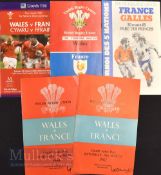 1962-2000 Wales & France Rugby Programmes (5): Issues from 62. 64, 85 (a), 86 and 2000. G/VG
