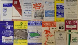 Selection of Football League Cup football programmes to include 1960/61 Rotherham Utd v Bristol
