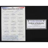 Autographs, 2002 France Rugby Squad in Australia (18): On a customised, named sheet and with