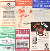 Football League Cup match programmes 1960/61 Swansea Town v Blackburn Rovers, Plymouth Argyle v