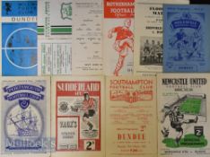 Selection of Dundee away football match programmes to include 1949/50 Newcastle Utd 1951/52