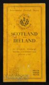 1924 Rare Scotland v Ireland Rugby Programme: Whole and entirely legible but heavily marked,