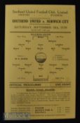 War abandoned season 1939/40 Southend Utd v Norwich City friendly match single sheet football