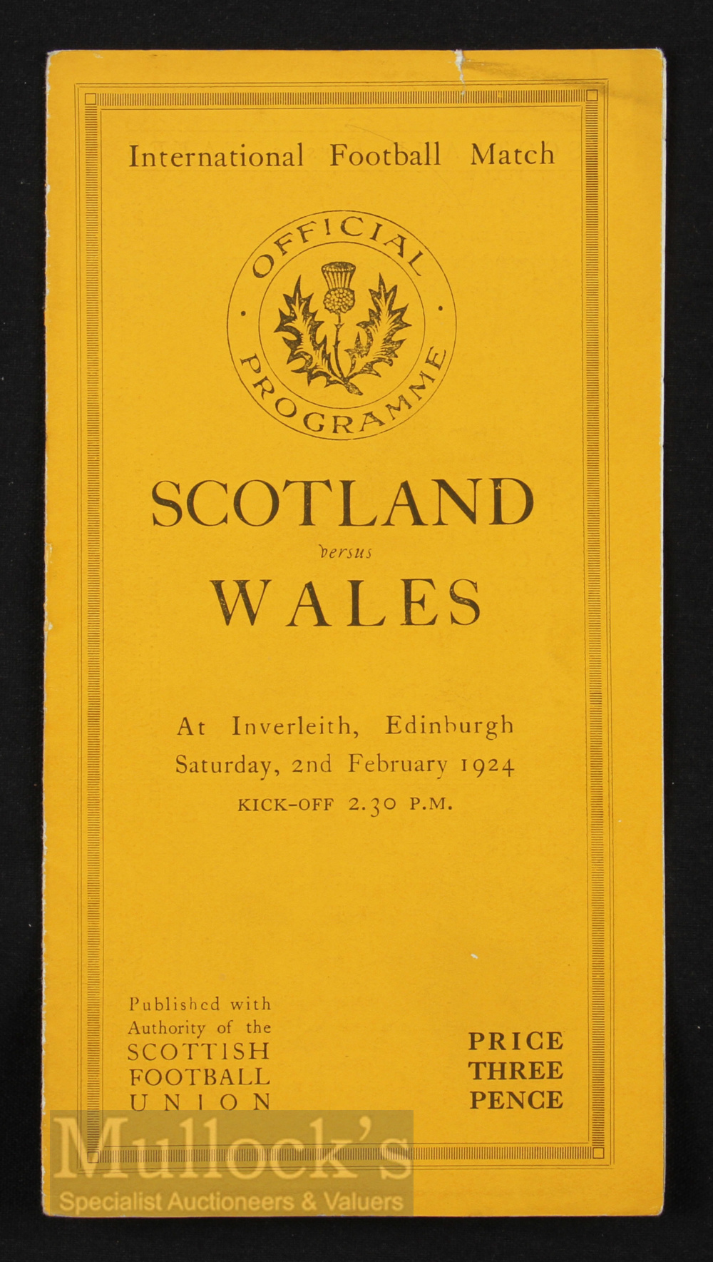 1924 Rare Scotland v Wales Rugby Programme: The same issue as ever for this last Welsh visit to