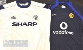 Manchester Utd away match replica shirts, all XL size, short sleeves, 1999/2000 white/black