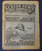 1922/23 West Bromwich Albion reserves v Burnley Central League match programme 4 September; loose