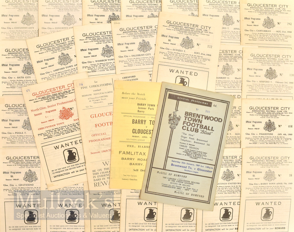 Selection of Gloucester City 68/69 home football programmes such as Coventry City, Canterbury,