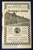 Pre-war 1935/36 Fulham v Newcastle Utd Div. 2 match programme 1st February, rusty staples, slight