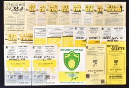 Selection of Hitchin Town FC home football programmes to include 1951/52 Hendon, 1955/56 Hounslow,