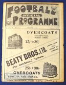 1912/13 Everton v West Bromwich Albion Div. 1 match programme (double issue with Liverpool