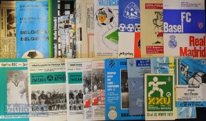 Selection of European football match programmes to include European Cup 1972/73 Sliema Wanderers v