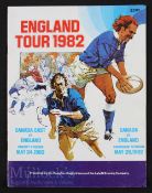 1982 Canada (and Canada East) v England Rugby Programme: Quite scarce joint programme with colourful