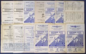 Collection of Oxford City home match football programmes to include 1949/50 Reserves v Marston