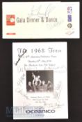 The 1968 Team 40th celebration dinner menu signed by Francis Burns, Pat Crerand, John Fitzpatrick,
