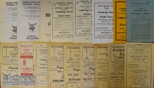 Selection of non-league football programmes to include 1947/48 Cambridge Town v Boldwere St.
