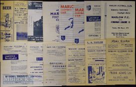 Selection of Marlow FC home match programmes to include 1934/35 Wood Green (2nd February 1935),