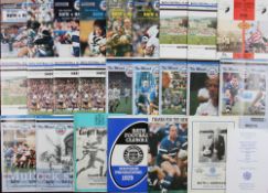 1979-96 Bath Rugby Programmes inc some Aways (c.60): Lovely big selection inc 4 RFU Finals 1989,