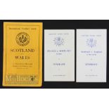 Scottish interest - 1953 Rugby Programme & 1960s Itineraries (3): v Wales 1953 & itineraries v