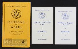 Scottish interest - 1953 Rugby Programme & 1960s Itineraries (3): v Wales 1953 & itineraries v