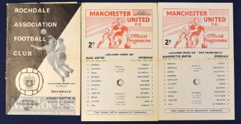 1967/68 Lancashire Senior Cup Manchester Utd v Rochdale football programme (22 November-