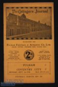 1930/31 Fulham v Coventry City Div. 2 match programme 1st September, score to front o/wise good