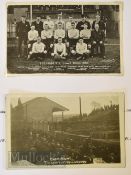 1904/1905 Fulham team postcard photograph, players named, with a separate postcard of Fulham