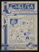 1938/39 Chelsea v Fulham FAC match programme 21 January; slight crease, fair/good condition.