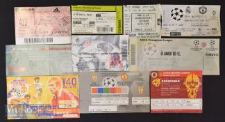 Selection of Manchester Utd European away match tickets to include 1997/98 AS Monaco, 1998/99