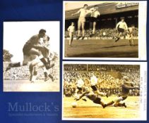 Selection of b&w football match photographs to include 1958 Fulham v West Ham Utd (action in WHU
