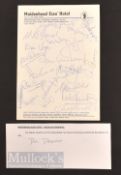 Dai Davies (1948-2021) Owned 1970s Welsh Squad Autograph Sheet on Maidenhead Esso Hotel headed