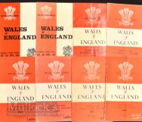 1955-Aug 2003 Wales v England Rugby Programmes (26): Missing only 1971, but with a spare 1977, the