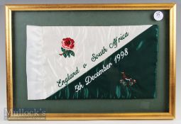 1998 England v South Africa Touch judge’s Flag: Rare chance to obtain this colourful, memorable item