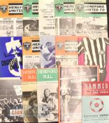 Selection of Hereford United football programmes incl 72 West Ham Utd v Hereford Utd, Newcastle