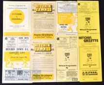 Selection of Hitchin Town FC home match programmes 1962/63 Arsenal (f.l. opening), 1963 Hitchin