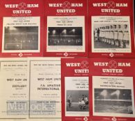 West Ham United fr football match programmes to include 1954/55 Holland Sports Club, AC Milan, VFB