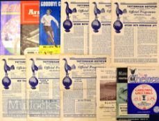 Collection of Tottenham Hotspur football programmes to include homes 1951/52 Sunderland, 1953/54