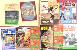 Binder containing assorted football programmes to include FAC finals 1956, 1957, 1958; 1956/57 FAC