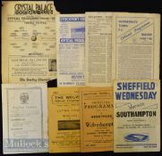 War time football programmes to include 1944/45 Crystal Palace v Brentford 21 April (poor), 1945/