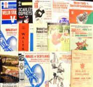 Welsh Age Grp/Youth/School etc Rugby Programmes (14): Issues from each decade 1960s-2000s, great